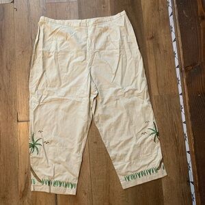 AKC Linen Blend Pants with Embroidery